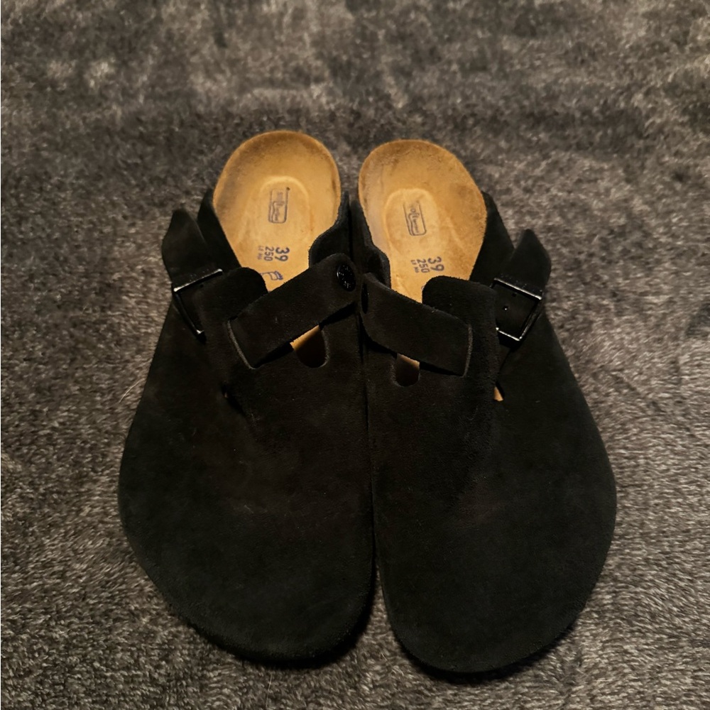Black Suede Women's Slip-On Shoes